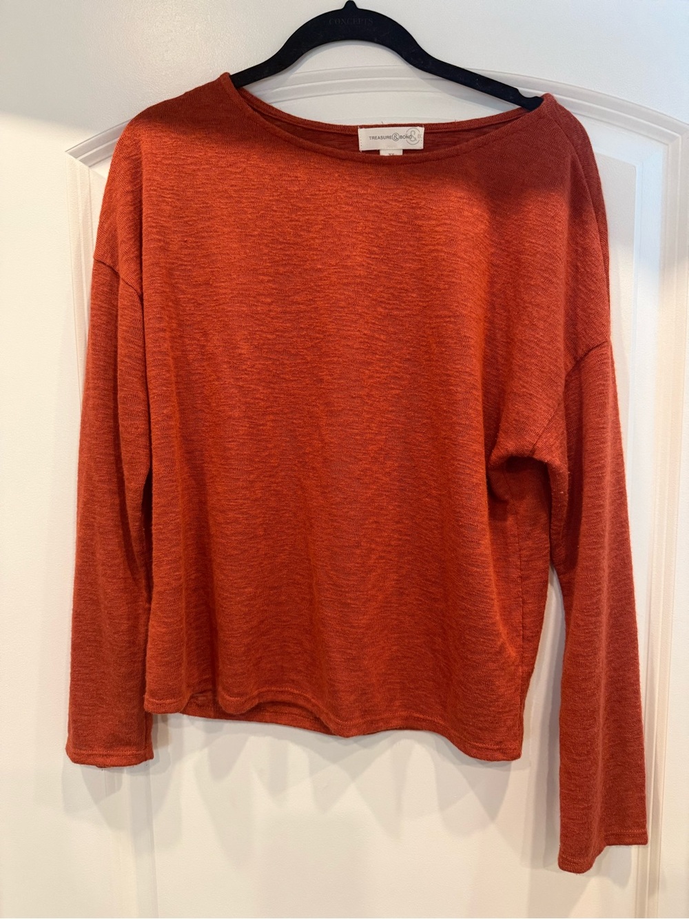 Treasure & Bond Burnt Orange Long-Sleeve Knit Top